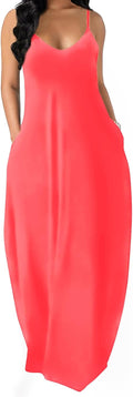 OFEEFAN Women's Pocketed Maxi Dress Perfect for Summer Days