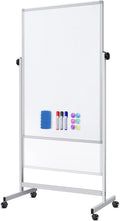 Rolling Whiteboard on Wheels 32x48 in Double-Sided - Mobile, Height