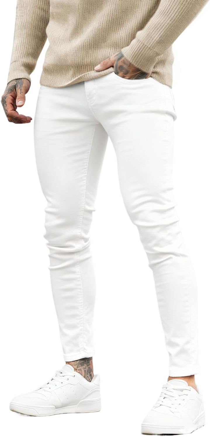 GINGTTO Men's Ripped Jeans: Slim Fit, Stretchy, and Stylish