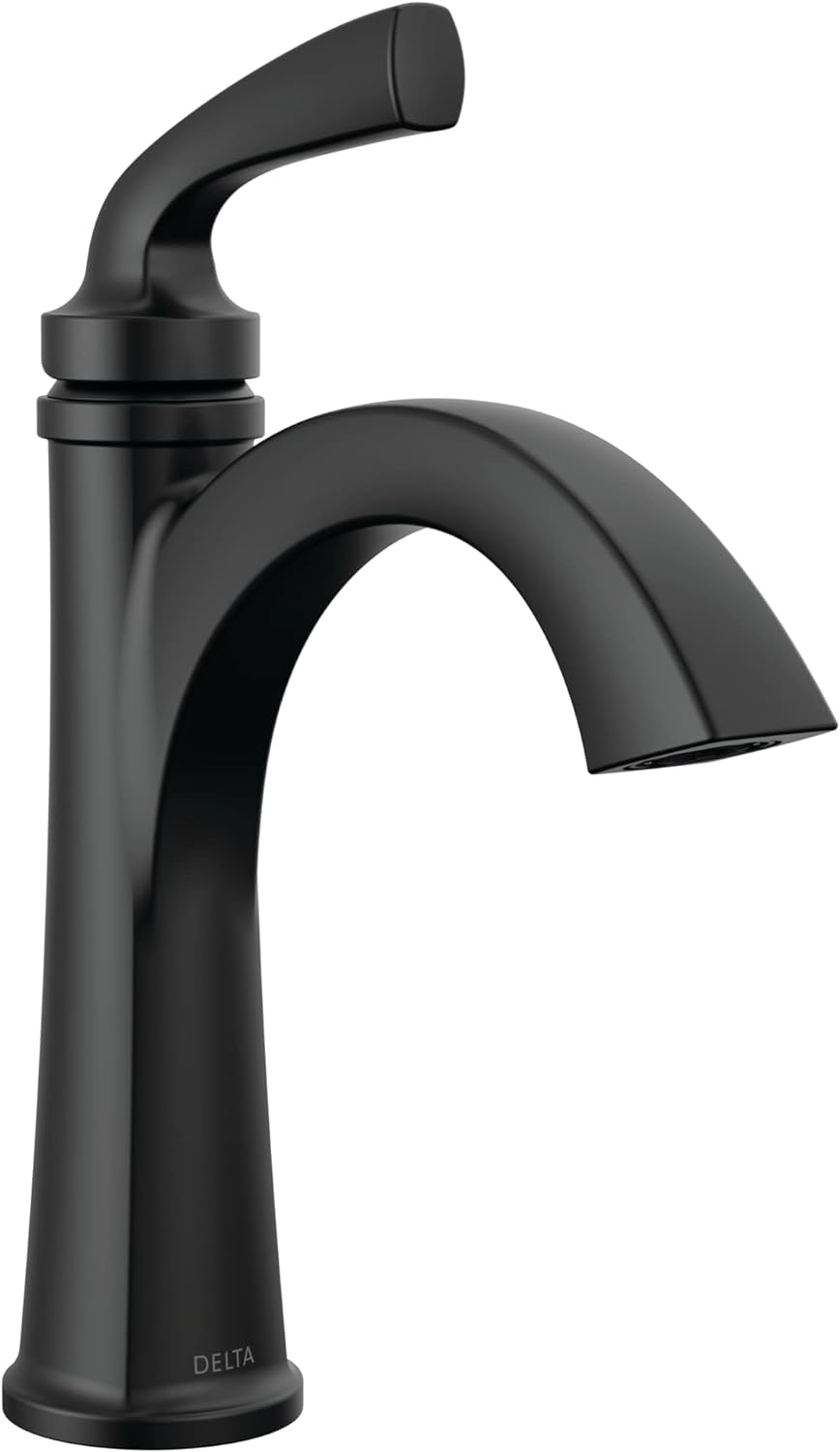 Delta Geist Matte Black Bathroom Faucet for Stylish Vanities