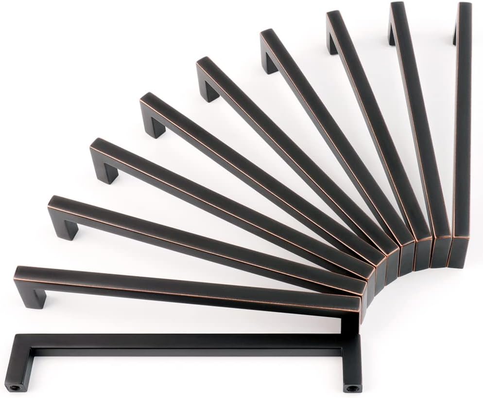 KOOFIZO Solid Square Bar Cabinet Handle - Oil Rubbed Bronze Pulls