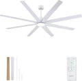 72 in White Ceiling Fan with Lights and Remote - Quiet DC Motor