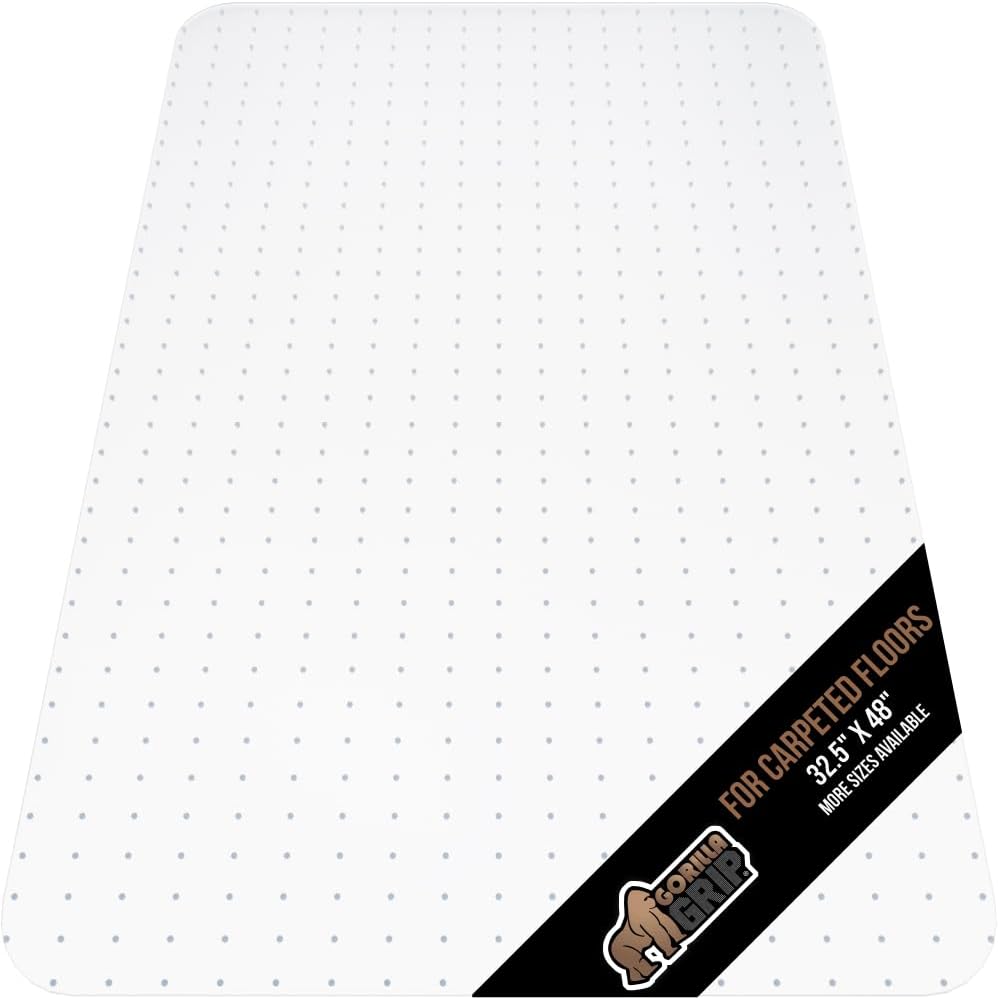 GORILLA GRIP Heavy Duty Smooth Glide Office Chair Mat 32.5x48 - Protects Carpet Floors