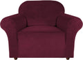 Turquoize Stretch Velvet Chair Cover for Living Room Chairs