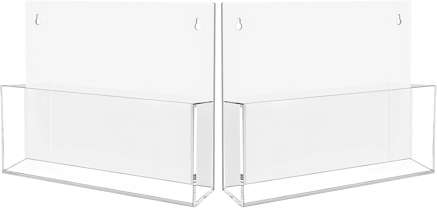 Clear Acrylic File Holder Wall Mount for Organized Storage