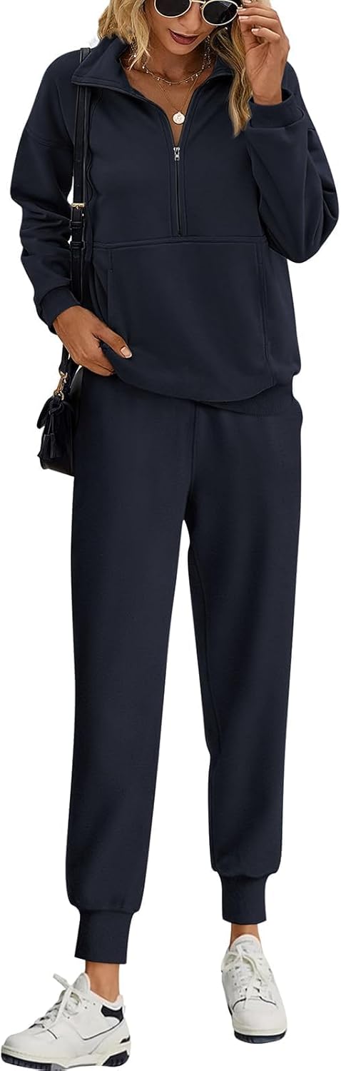 PRETTYGARDEN Long Sleeve Half Zip Sweatsuits for Women 2025