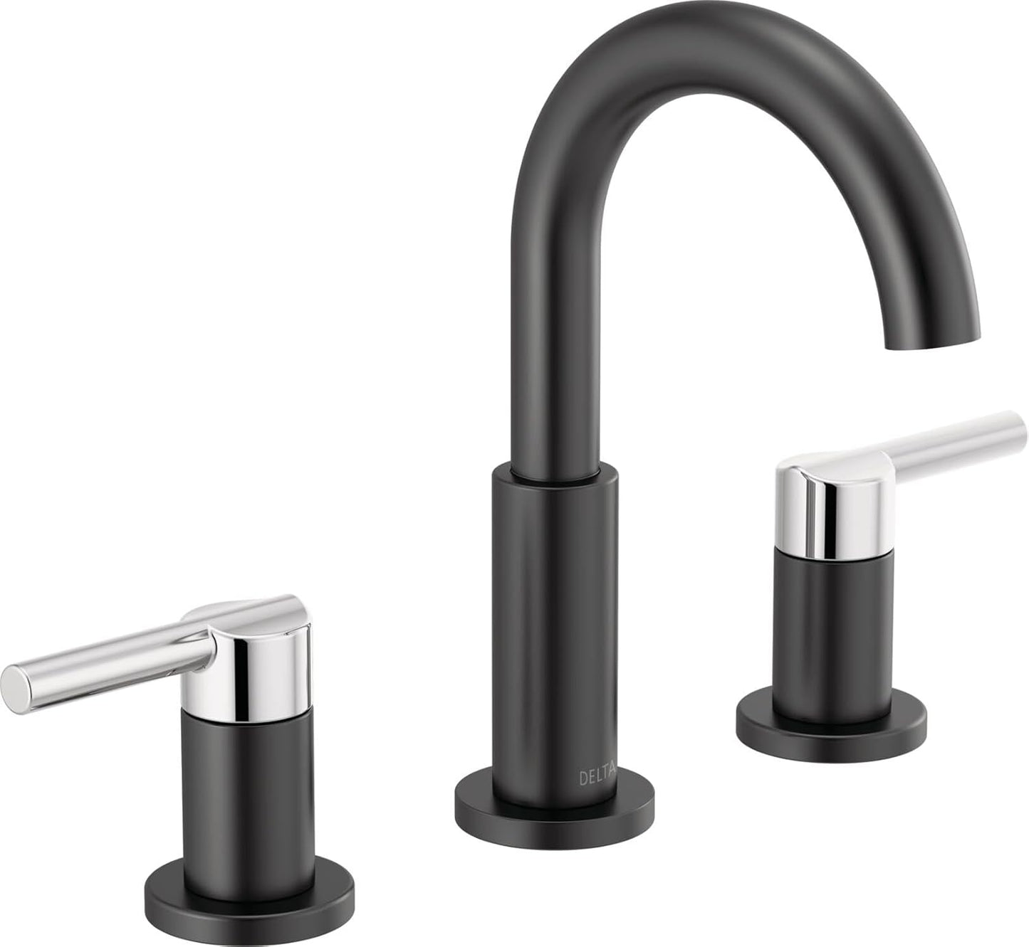 Delta Faucet Nicoli Widespread Bathroom Faucet in Black/Chrome