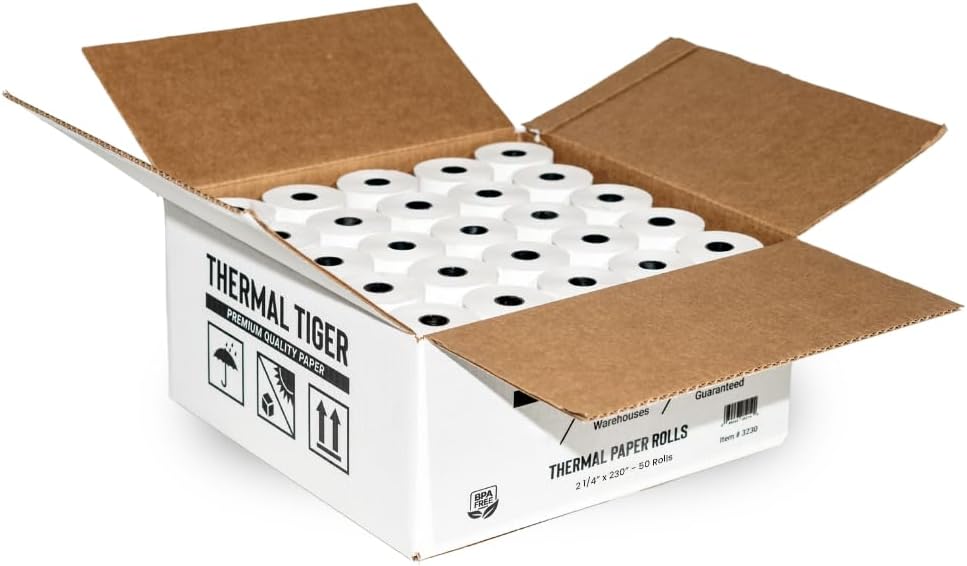 2 1/4 X 230 Thermal Paper Rolls for Crisp Black Images