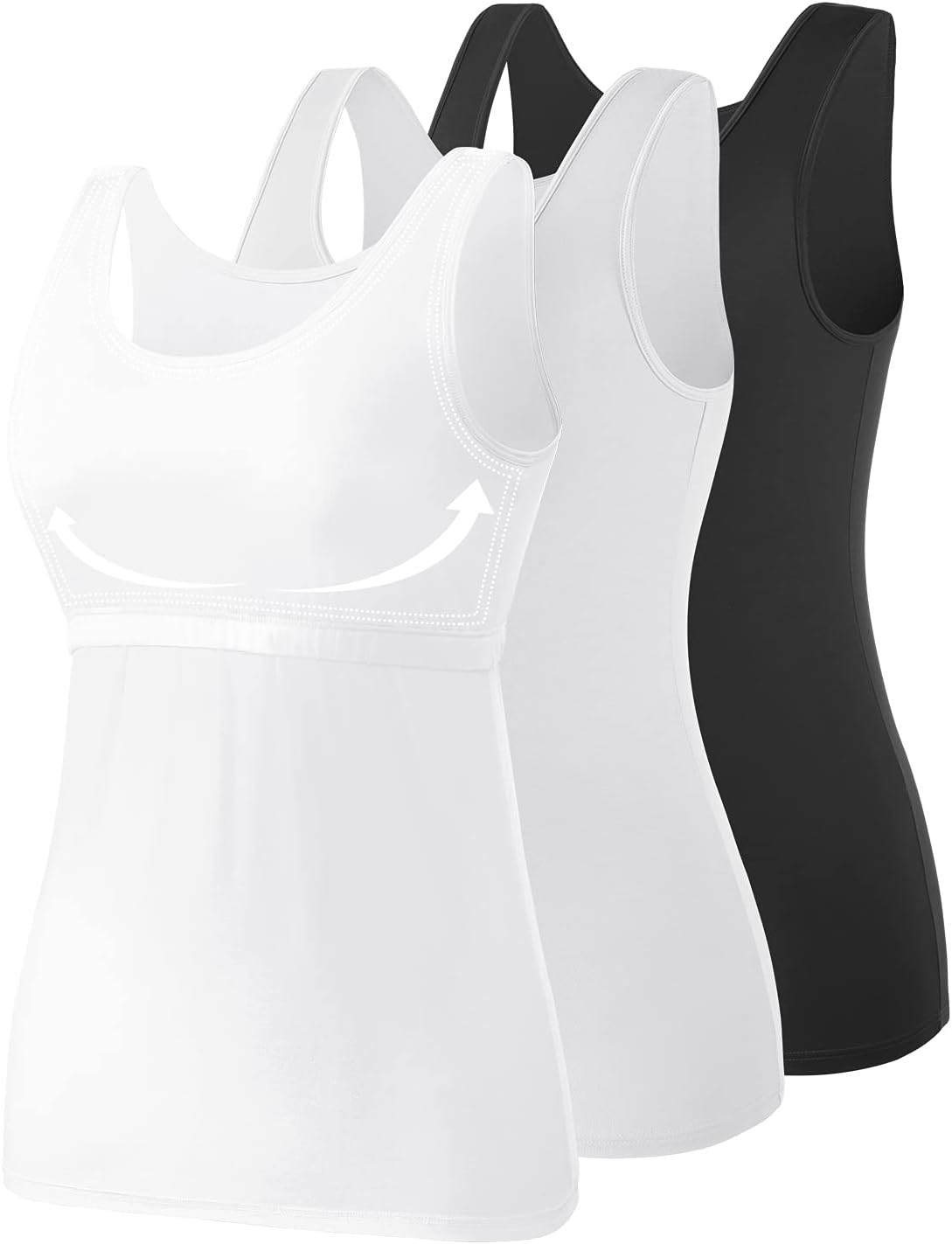 AMVELOP Tank Tops for Women with Built in Bra for Comfort