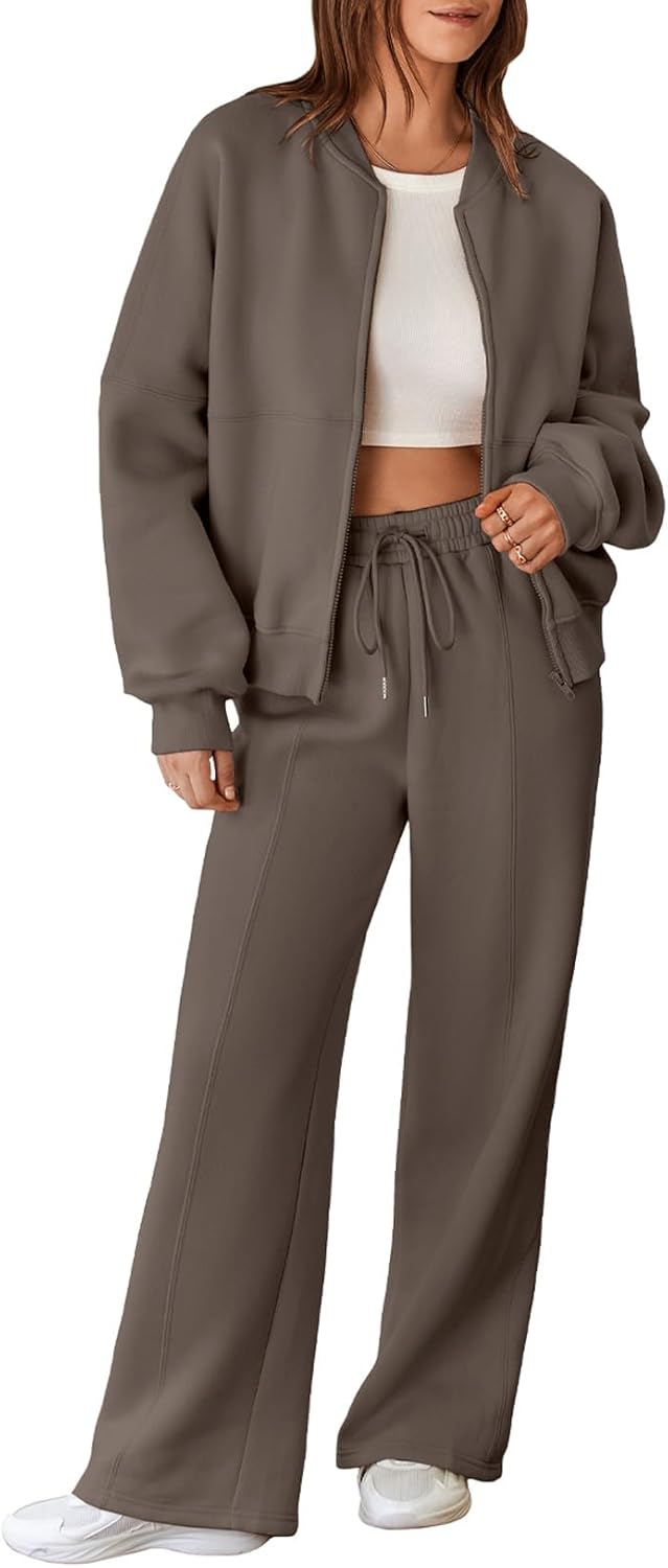Oversized Fleece Sweatsuit for Women - 2 Piece Outfits Set