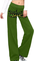Jamaica Flag Straight Lace Up Yoga Pants for Women Summer Top 3XL