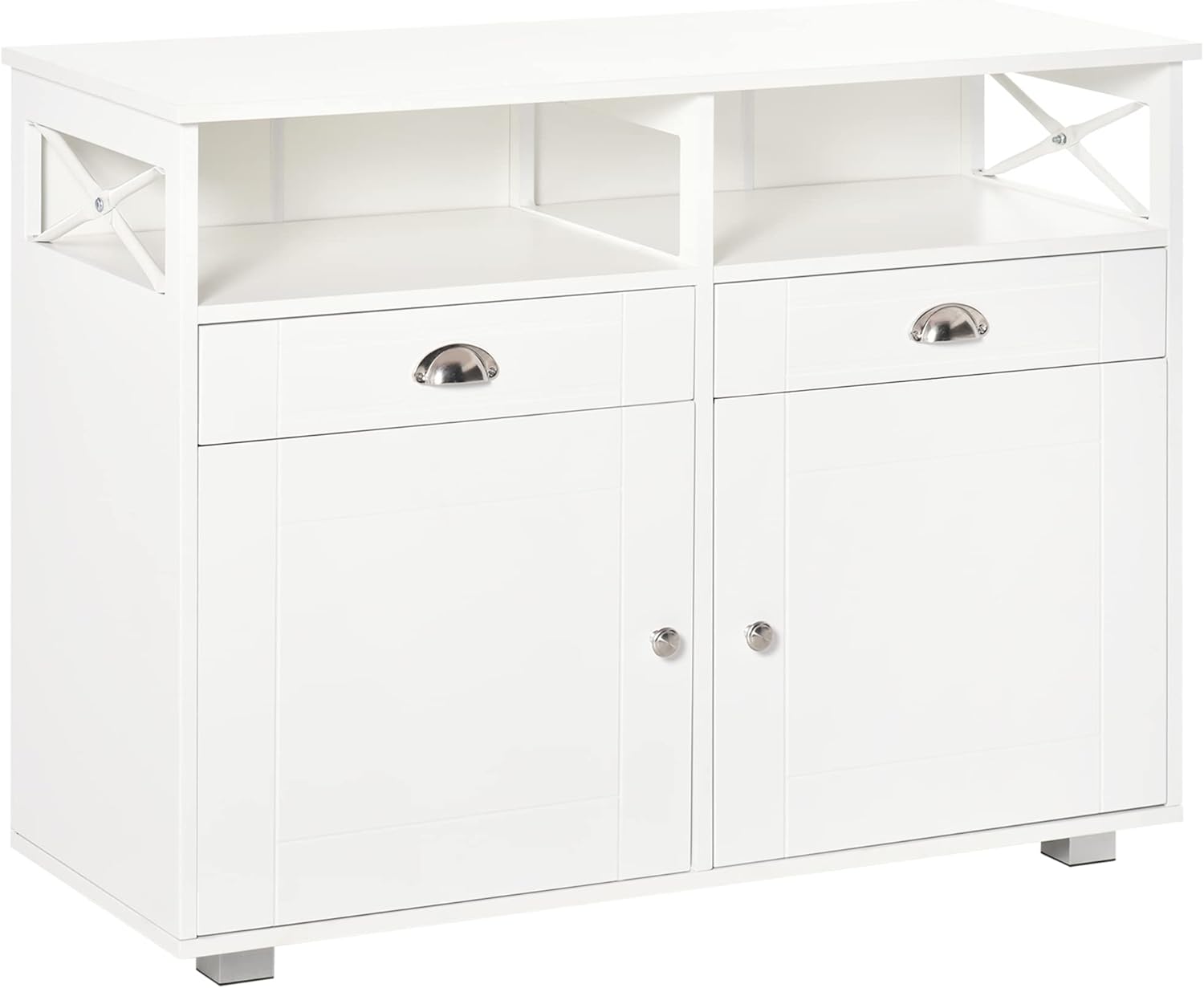 HOMCOM White Sideboard Buffet - Spacious Storage & Stylish Design