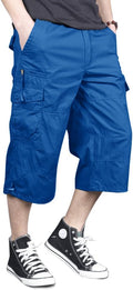 MAGNIVIT Men's Capri Long Elastic Cargo Shorts 16in Inseam druable