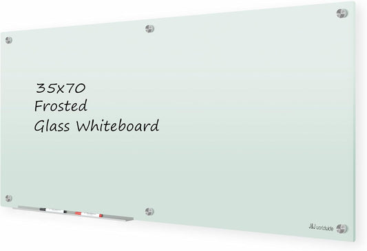 J&J worldwide Glass Whiteboard 6ft x 3ft for Office and Home