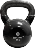 Body Sport Cast Iron Vinyl Coated Kettlebell - Durable Color-Coded