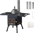 Portable Wood Stove with 3 Chimneys