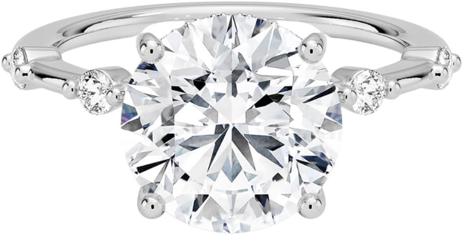 Moissanite Ring 3 Ct Hidden Halo Solitaire Engagement Ring