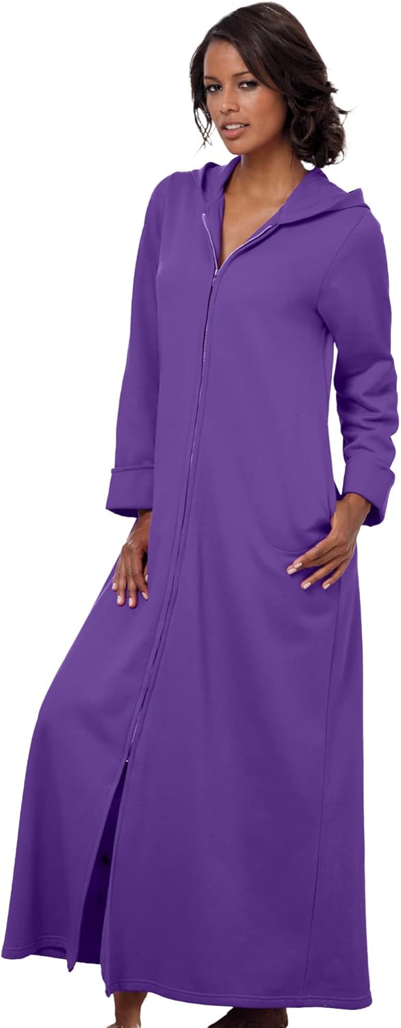 Plus Size Long Hooded Fleece Sweatshirt Robe for Cozy Comfort