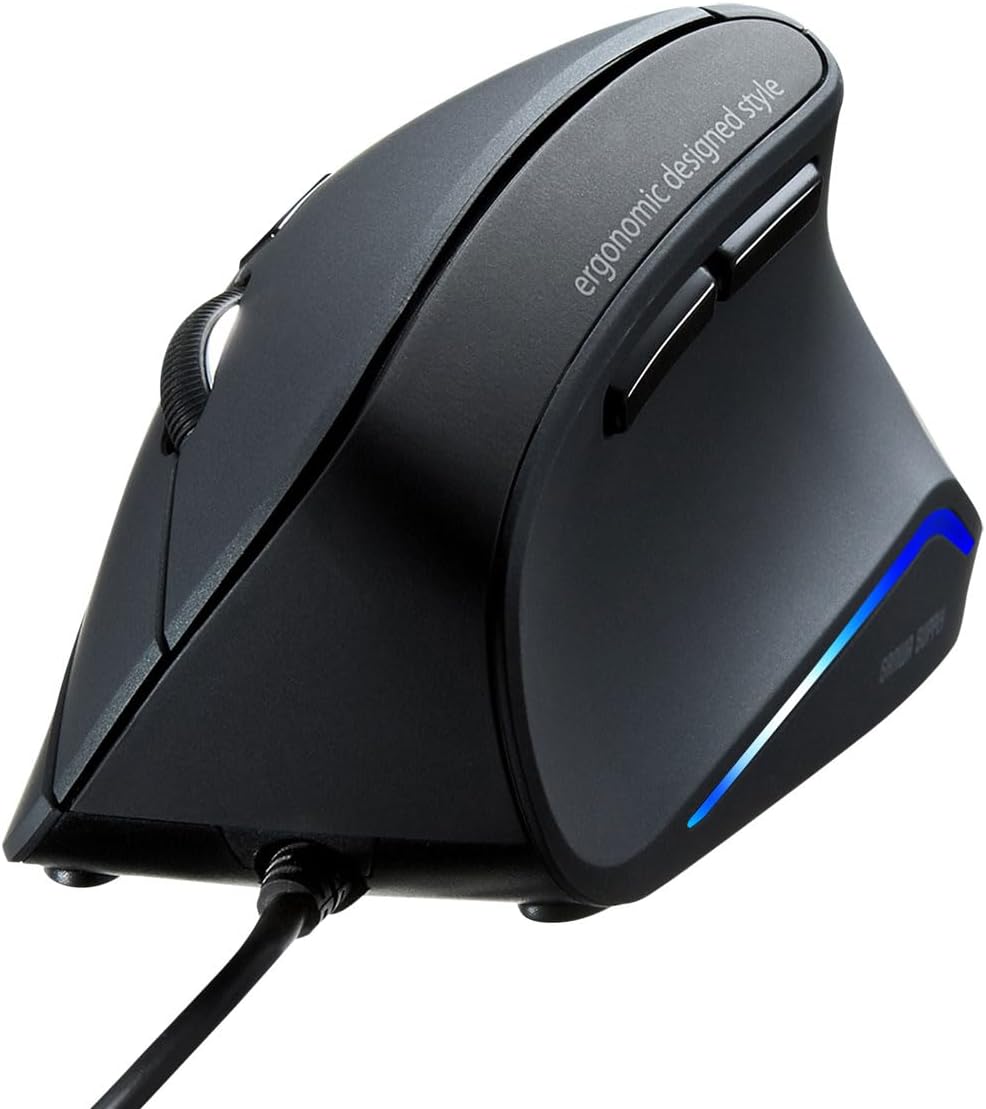 Sanwa Ergonomic Vertical Mouse - Wrist Strain Relief