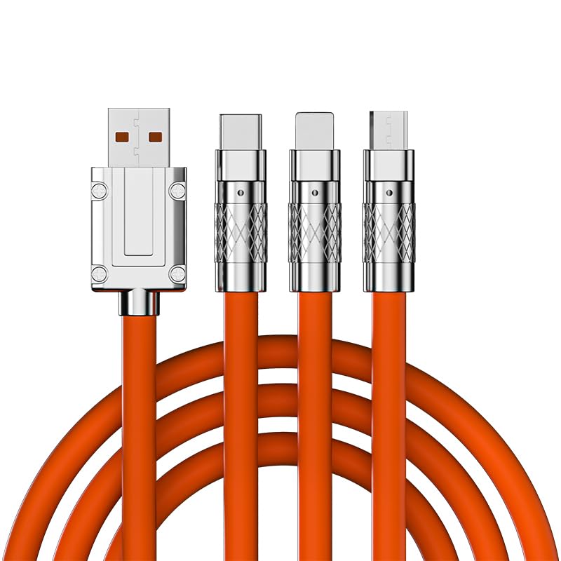Fast Charging 6ft USB Cables 3-Pack - Orange