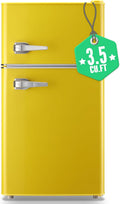 WANAI Compact Refrigerator 3.2 Cu.Ft Retro Dual Door Mini Fridge