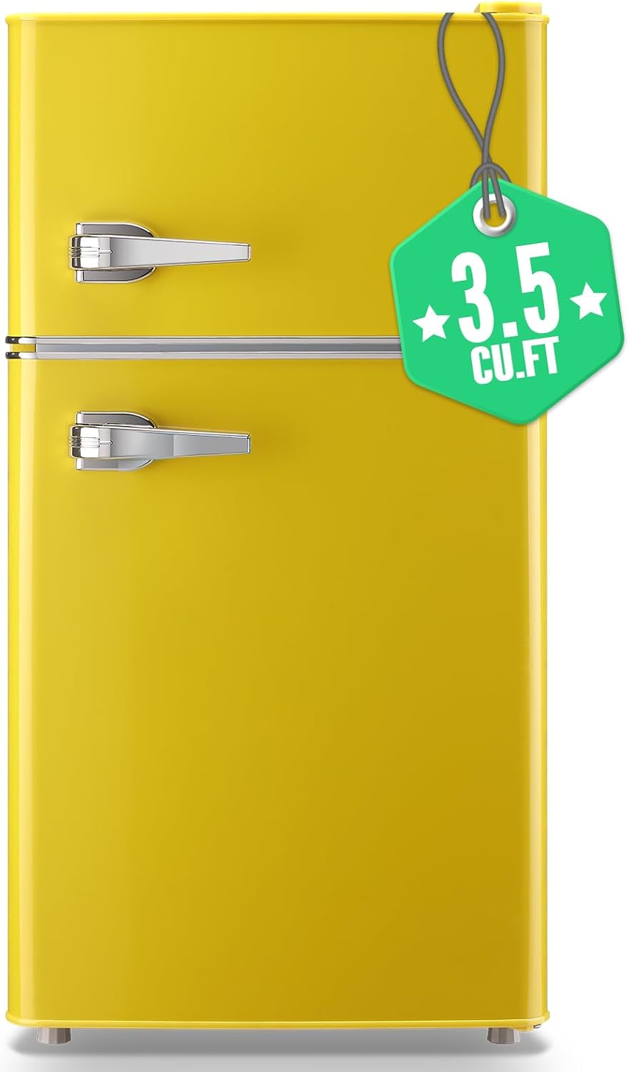 WANAI Compact Refrigerator 3.2 Cu.Ft Retro Mini Fridge Design
