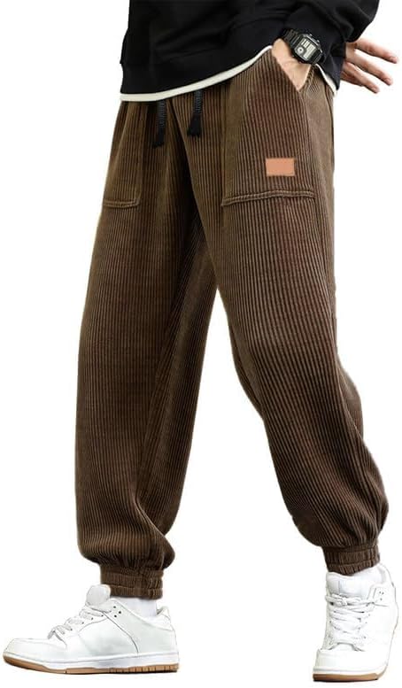JMIERR Mens Corduroy Joggers Pants for Casual and Active Wear
