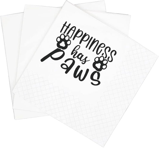 Happiness Has Paws Cocktail Napkins by SharkBliss