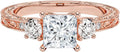 1-3 CT Moissanite Engagement Ring Colorless VVS1 Princess Cut - Art