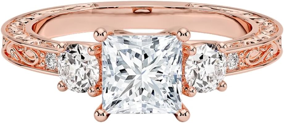 1-3 CT Moissanite Engagement Ring in Solid Gold & Silver