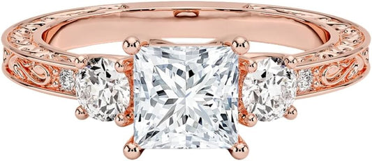 1-3 CT Moissanite Engagement Ring in Solid Gold & Silver