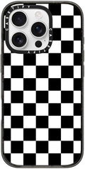 Clear Black Checkerboard Impact Case for iPhone 16 Pro - Slim 8.2 ft