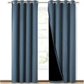 NICETOWN 100% Blackout Curtains 84 in Long Smoky Blue - Energy Smart