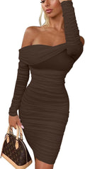 GOKATOSAU Women's Ruffle Off Shoulder Mini Dress for Elegant Style