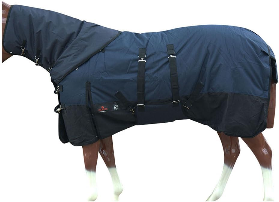 HILASON Waterproof Winter Horse Blanket with Neck Cover 78 in