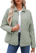 Women's Quilted Diamond Puffer Jacket - Cozy Lightweight Warmth