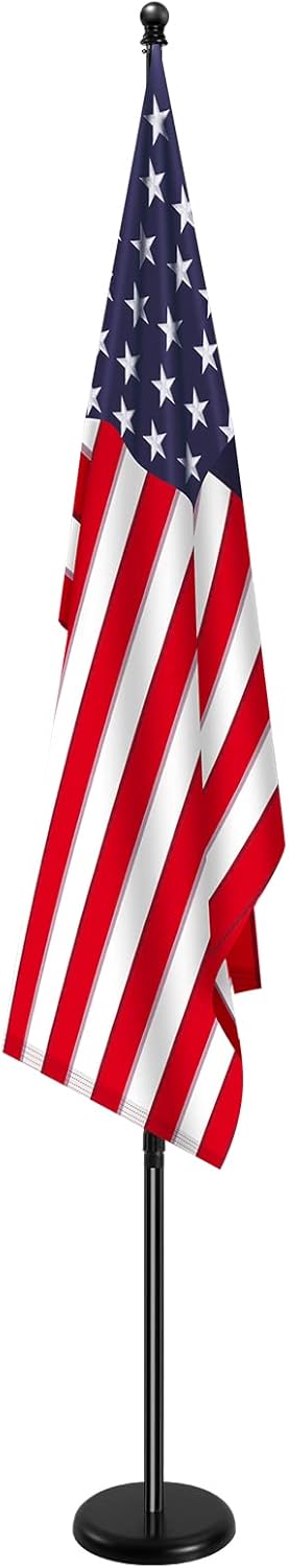 Indoor Telescoping Flag Pole Kit for Office and School Use