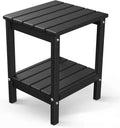 Adirondack Outdoor Side Table with Shelf - Compact Patio Table