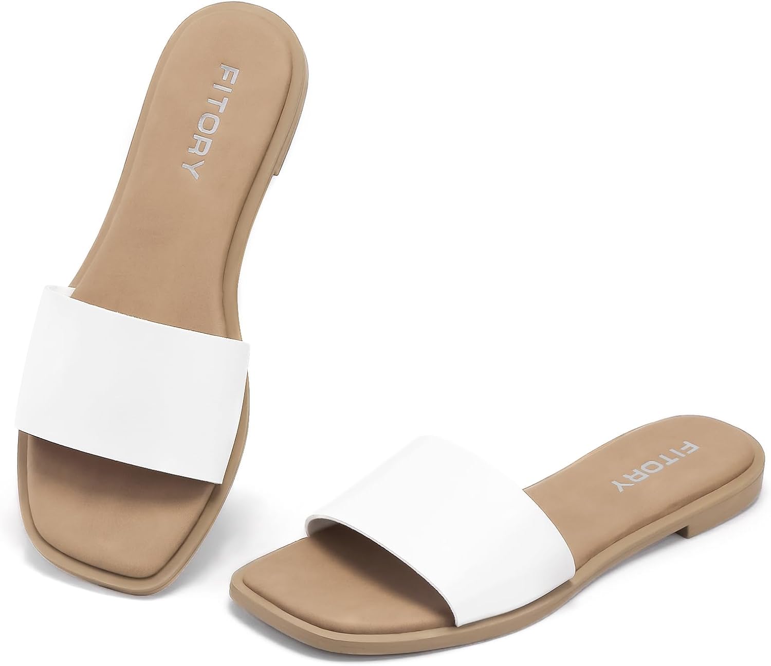 FITORY Women's Slide Sandals with Cushioned Footbed for Comfort