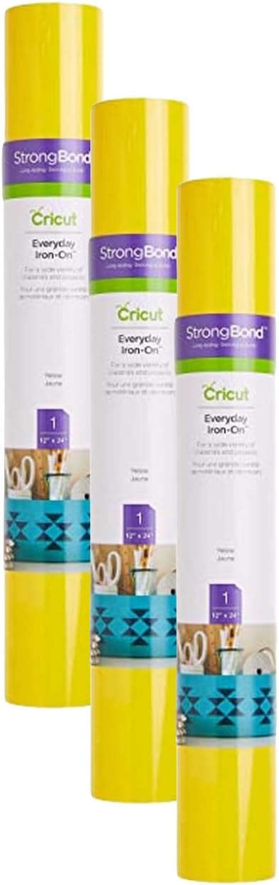 Cricut Everyday Iron On Vinyl - Yellow 3-Pack for DIY Projects