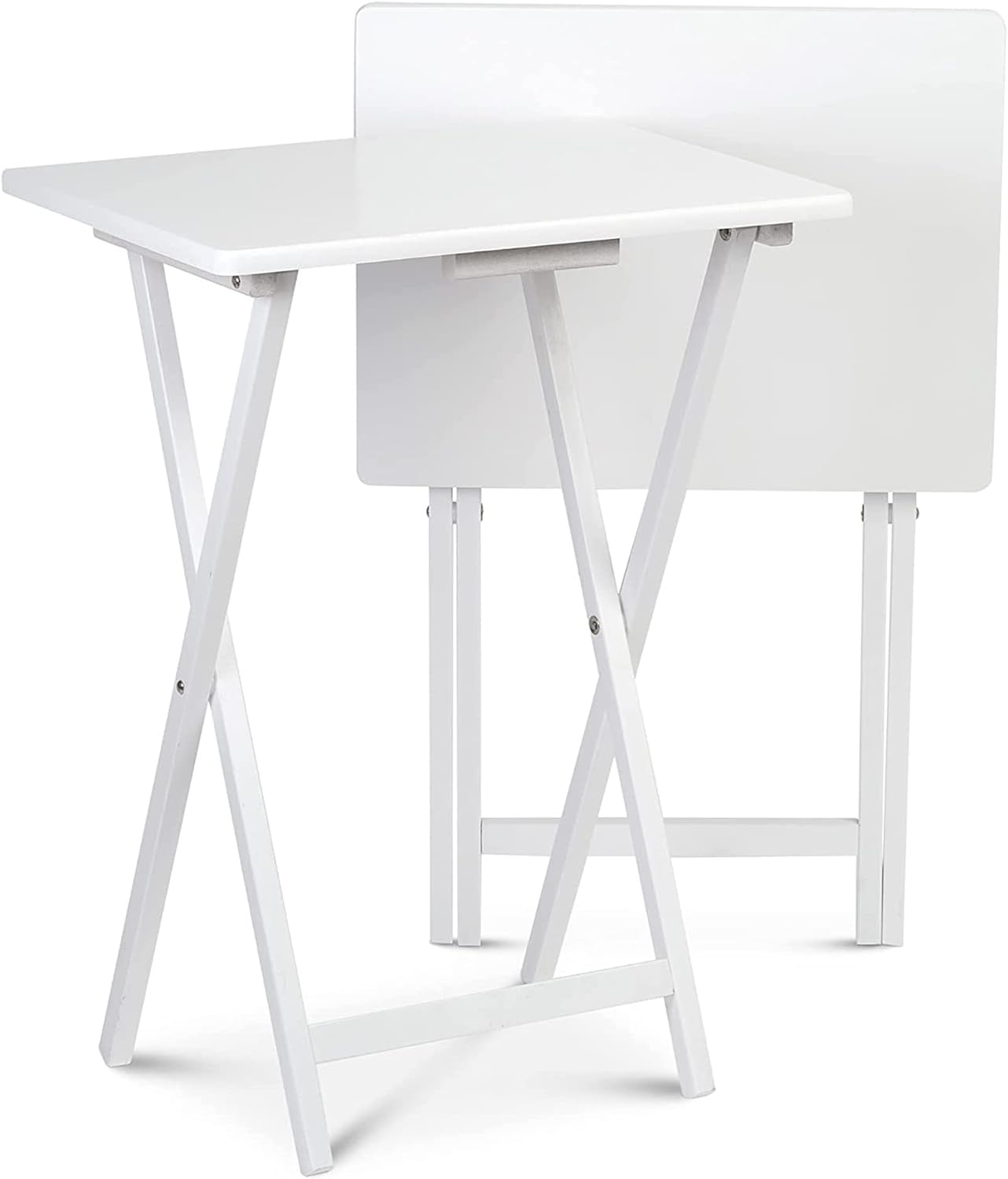 PJ Wood 2 Piece Set: Multifunctional Solid Wood TV Snack Tables