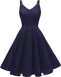 GOOBGS Women's 1950s Retro Spaghetti Strap Swing Dress - Pocketed