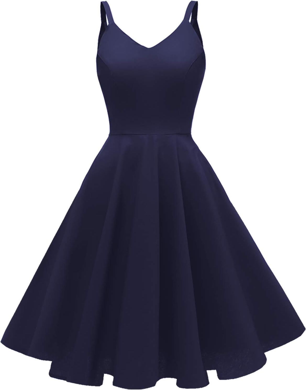GOOBGS Women's 1950s Retro Vintage Spaghetti Strap Dress