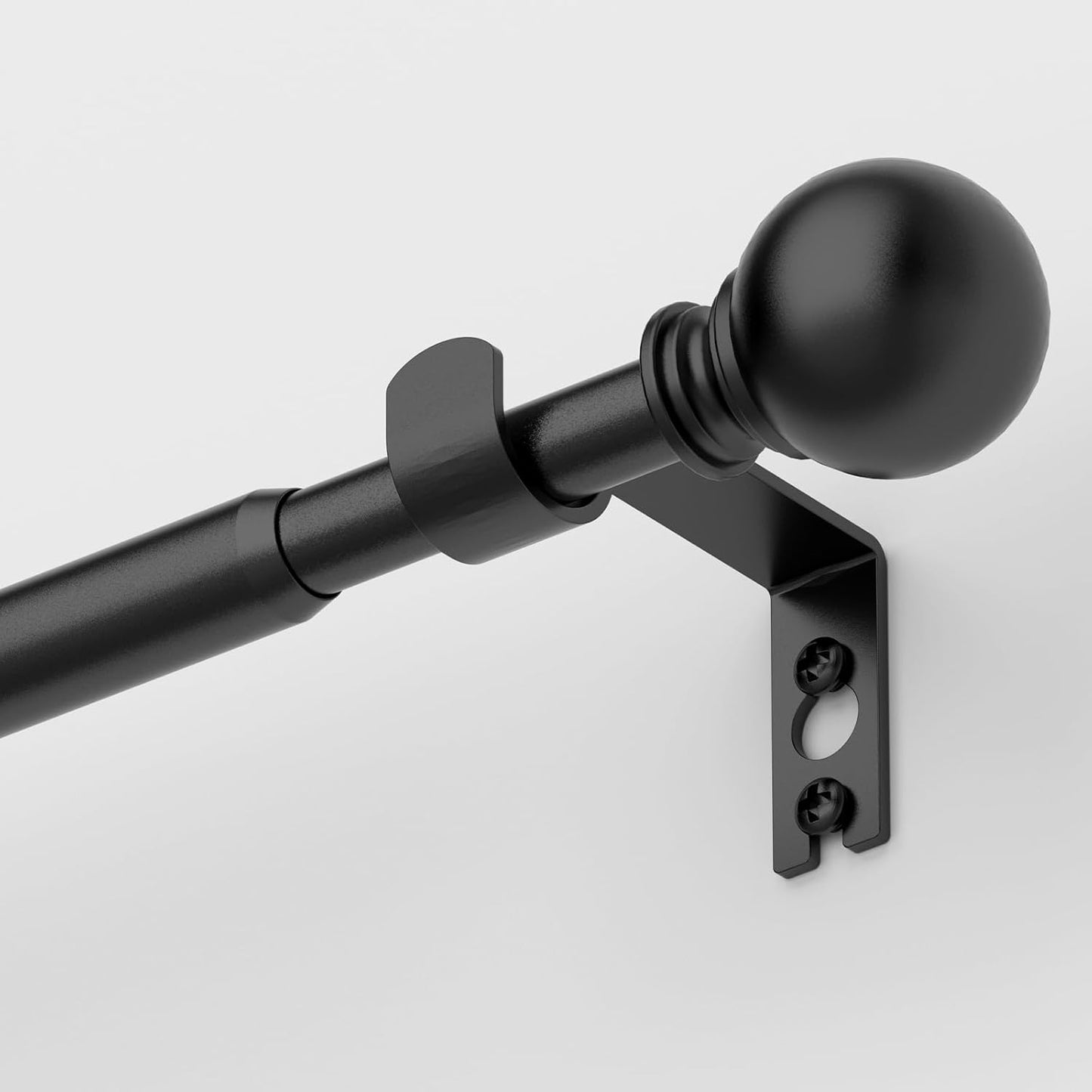 Adjustable Black Curtain Rod Set - Easy Installation!