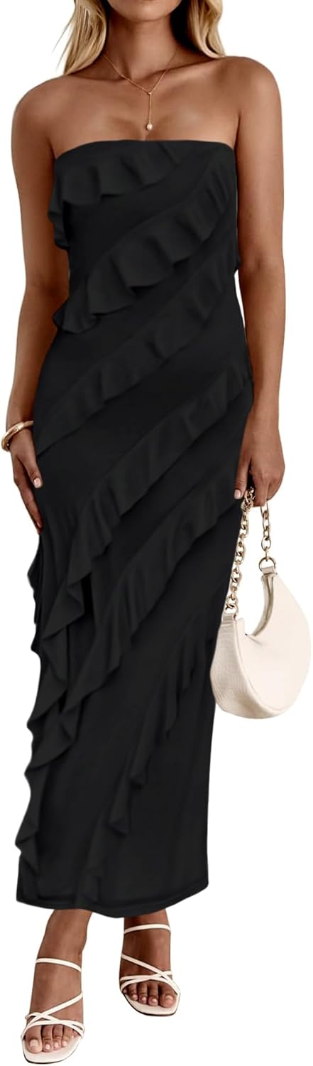Muchpow Women's Summer Strapless Dress for Parties and Cocktails