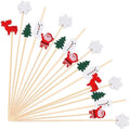 Christmas Cocktail Picks - Festive Bamboo Toothpicks for Fun!