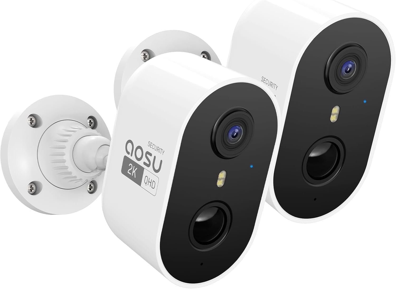 2-Pack AOSU Outdoor Security Camera Set - 2K Resolution, AI Detection