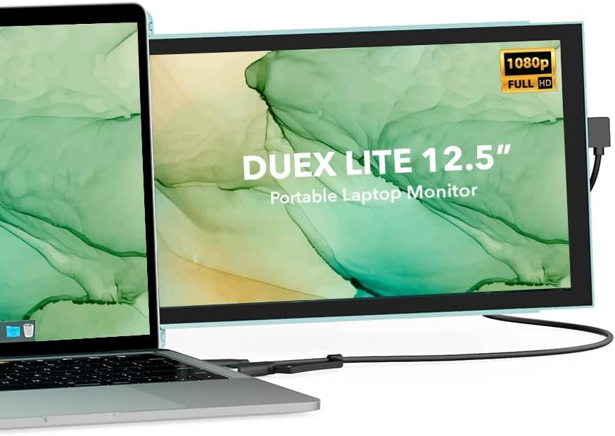 Duex Lite 2025 Upgrade: 12.5 Full HD IPS Laptop Screen Extender