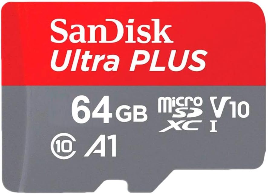 SanDisk Ultra PLUS 64GB MicroSDXC - Fast 100MB/s Speed!