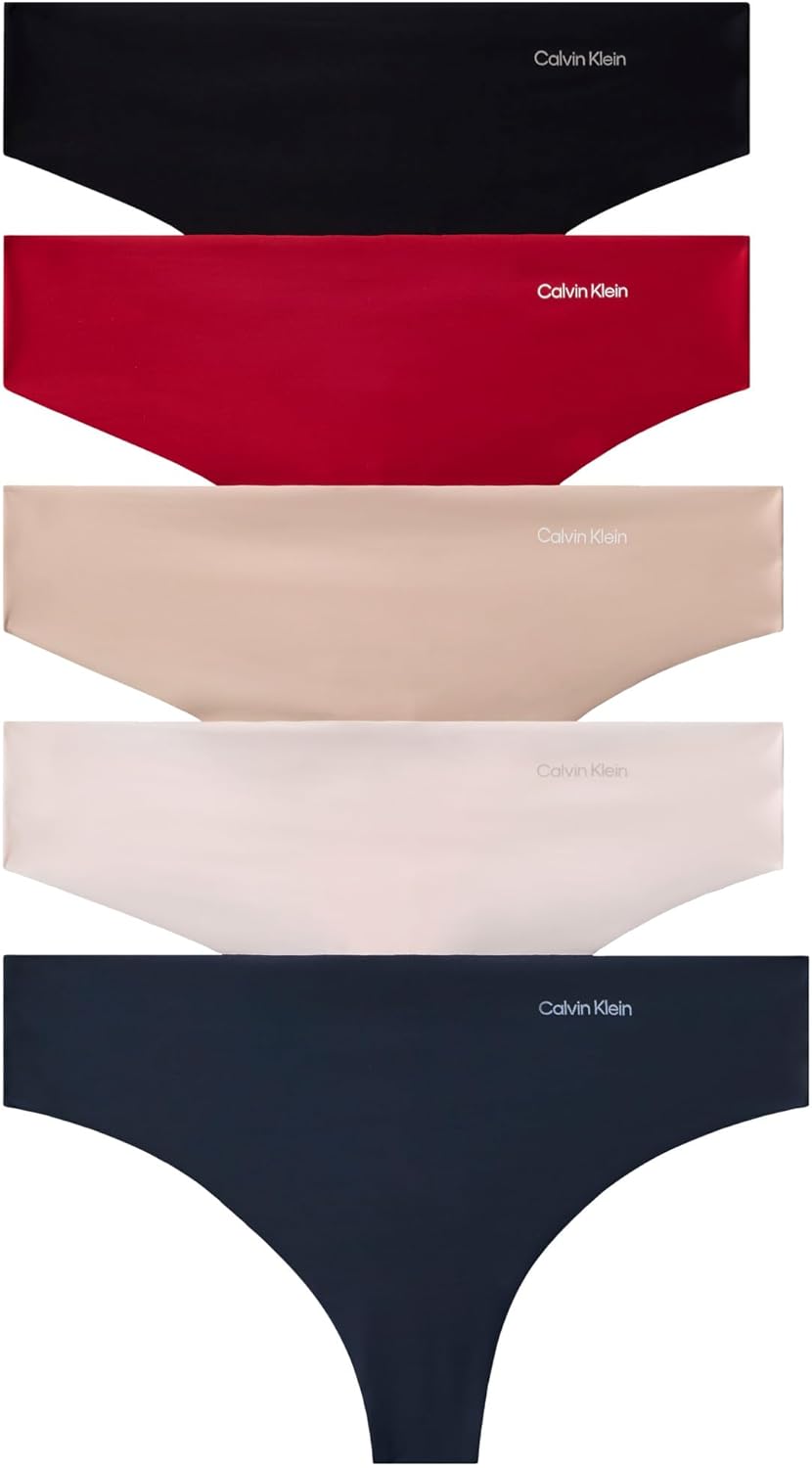 Calvin Klein Women's Invisibles Seamless Thong Panties 5 Pack